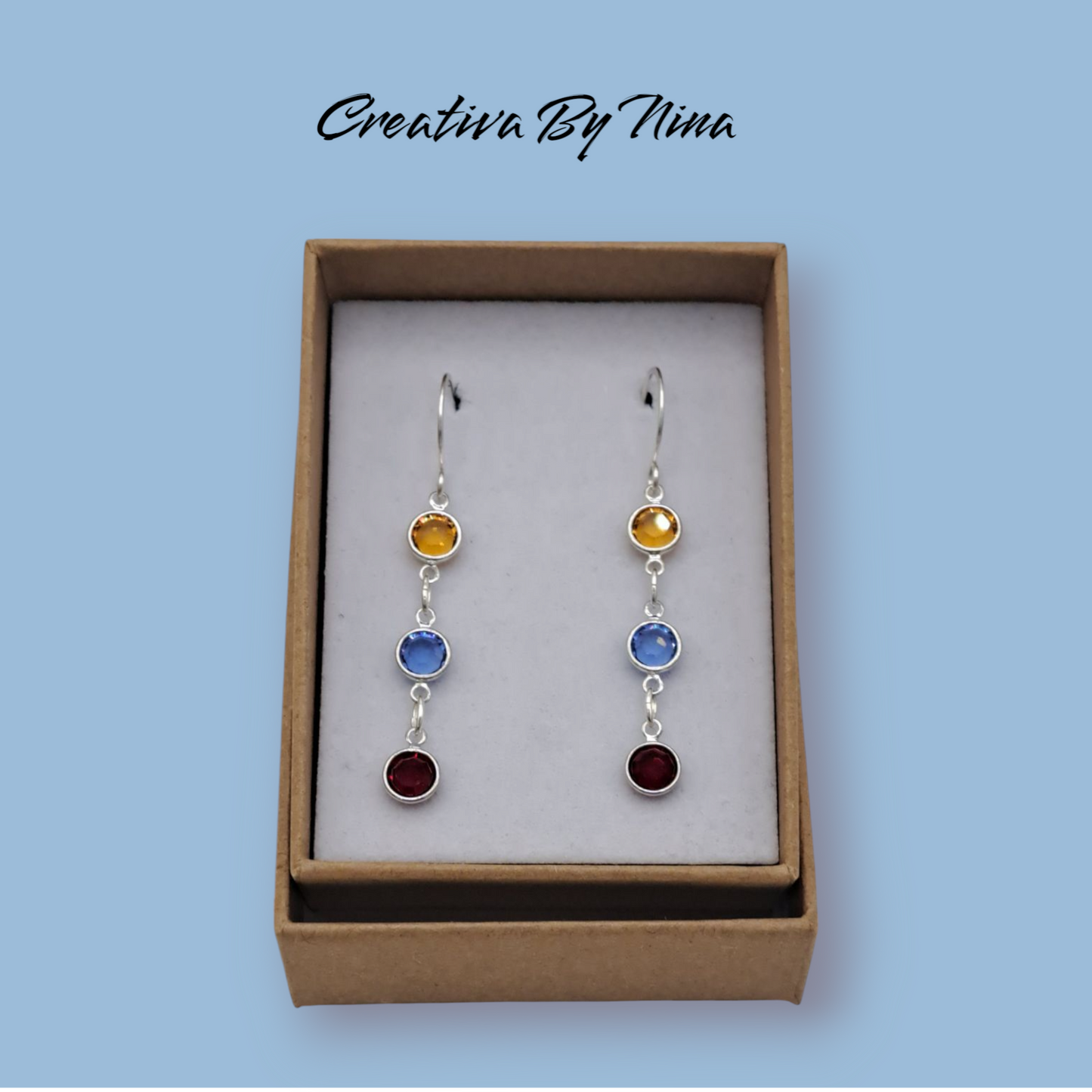 Preciosa gem drop earings - disco