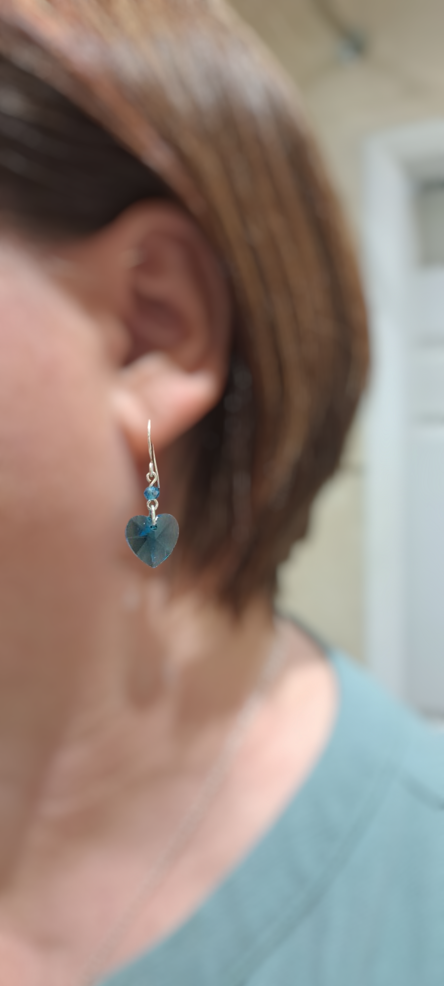 Glass heart earrings