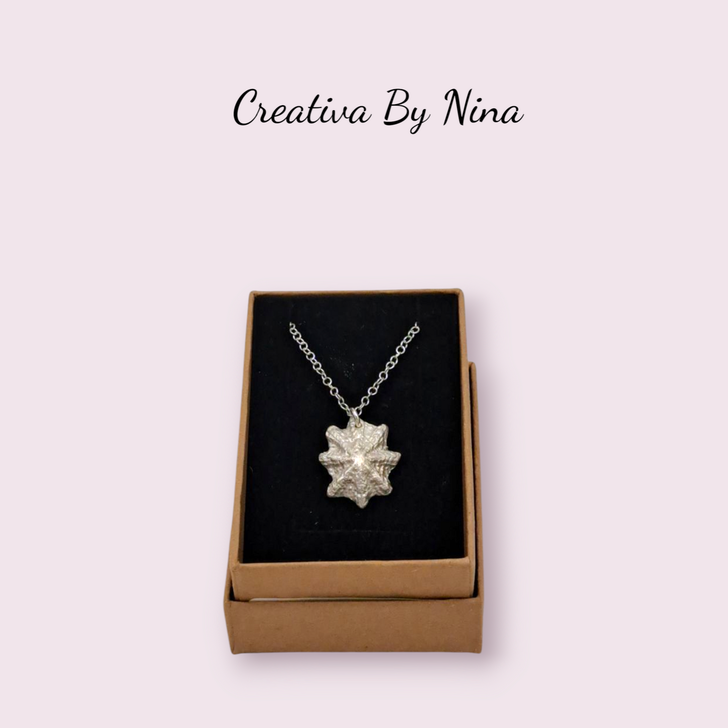 Fine silver ridged/star limpet shell necklace