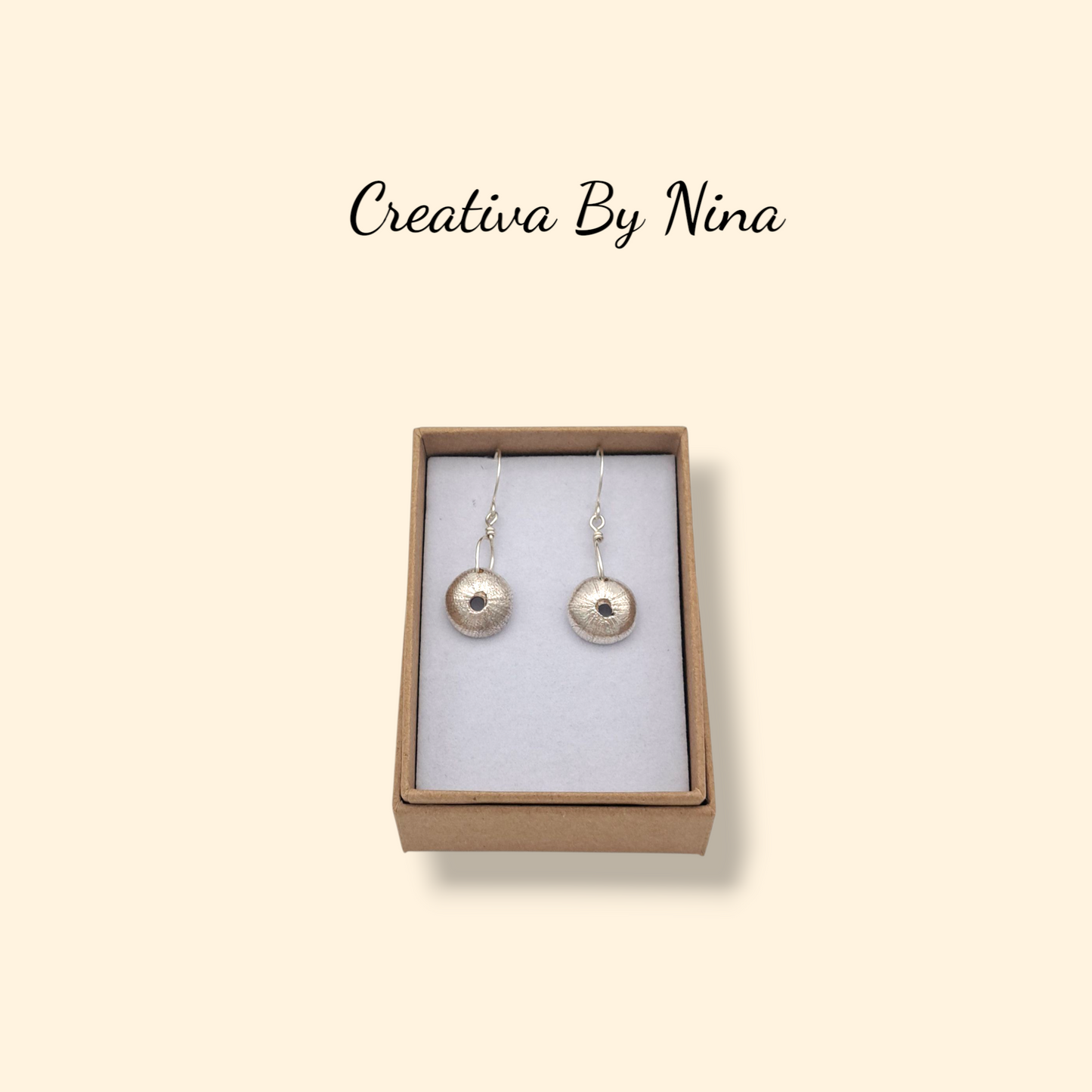 Fine silver sea urchin earrings
