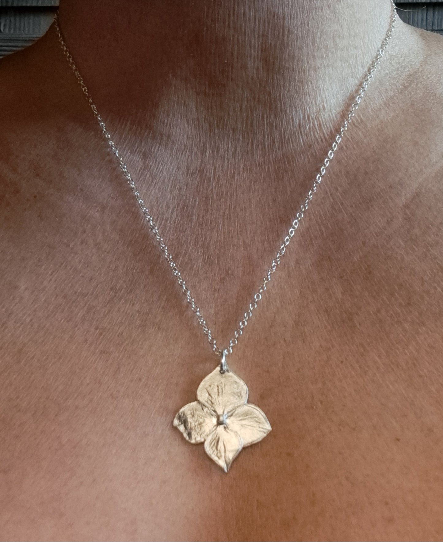 Hydrangea flower necklace