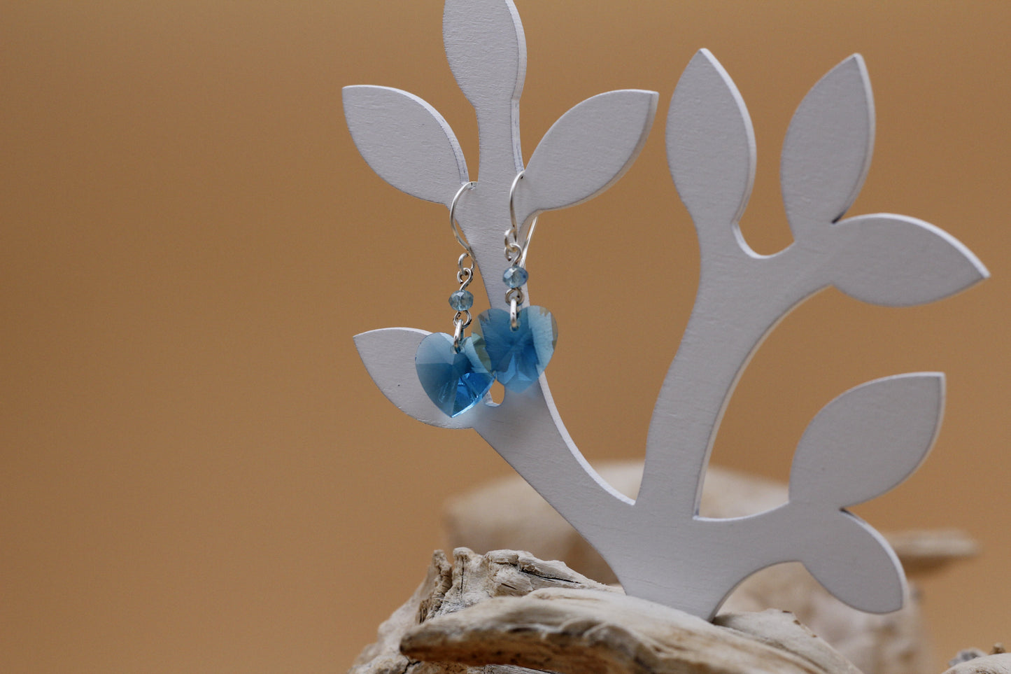 Glass heart earrings