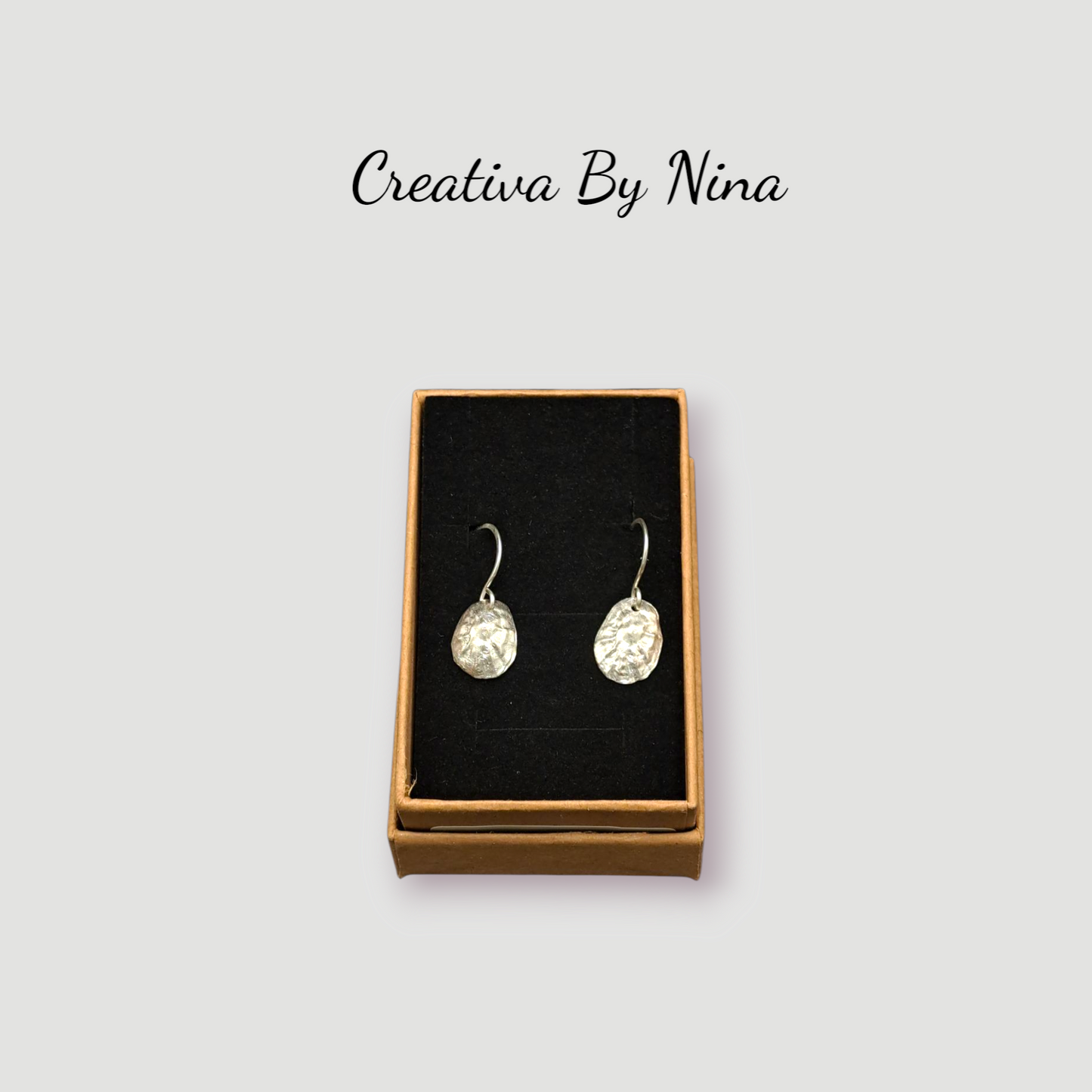 Small fine silver limpet shell earrings