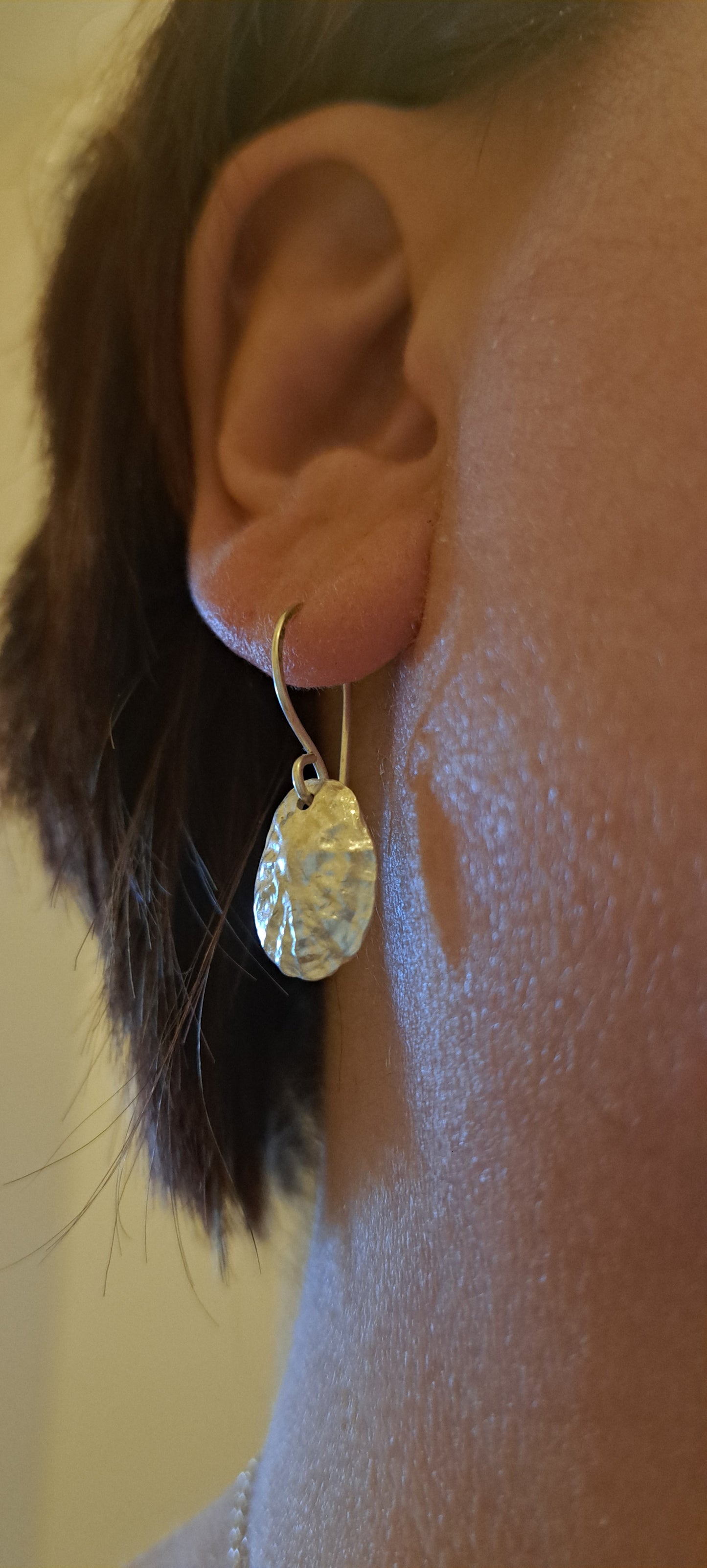 Small fine silver limpet shell earrings