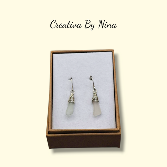 Sea glass wire wrap earrings