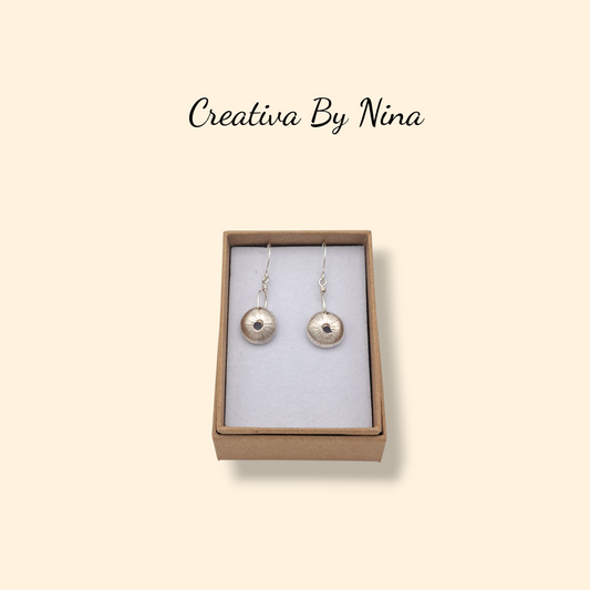 Fine silver sea urchin earrings