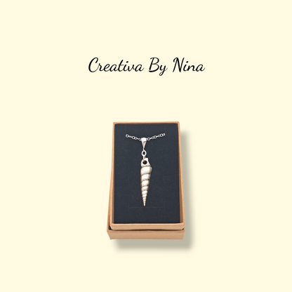 Fine silver corkscrew/unicorn shell