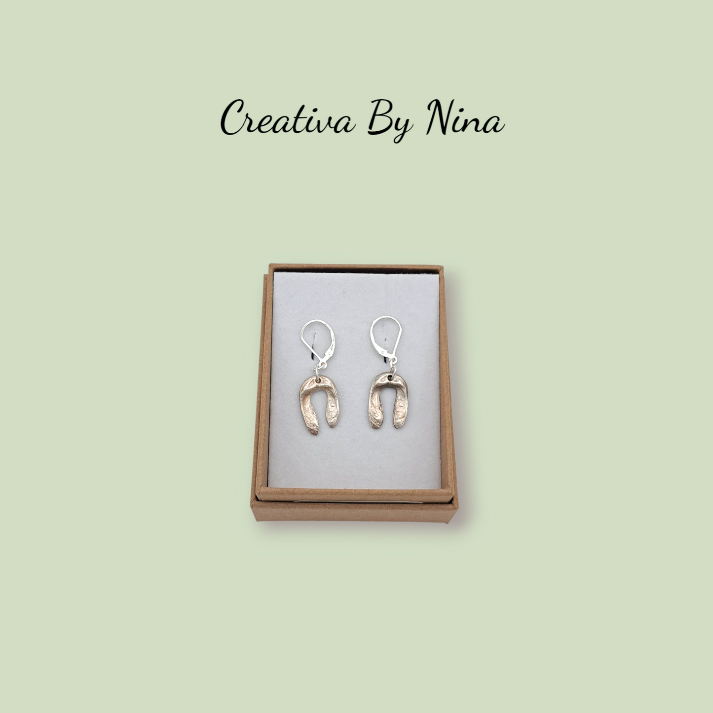 Fine silver mini sycamore seed earrings