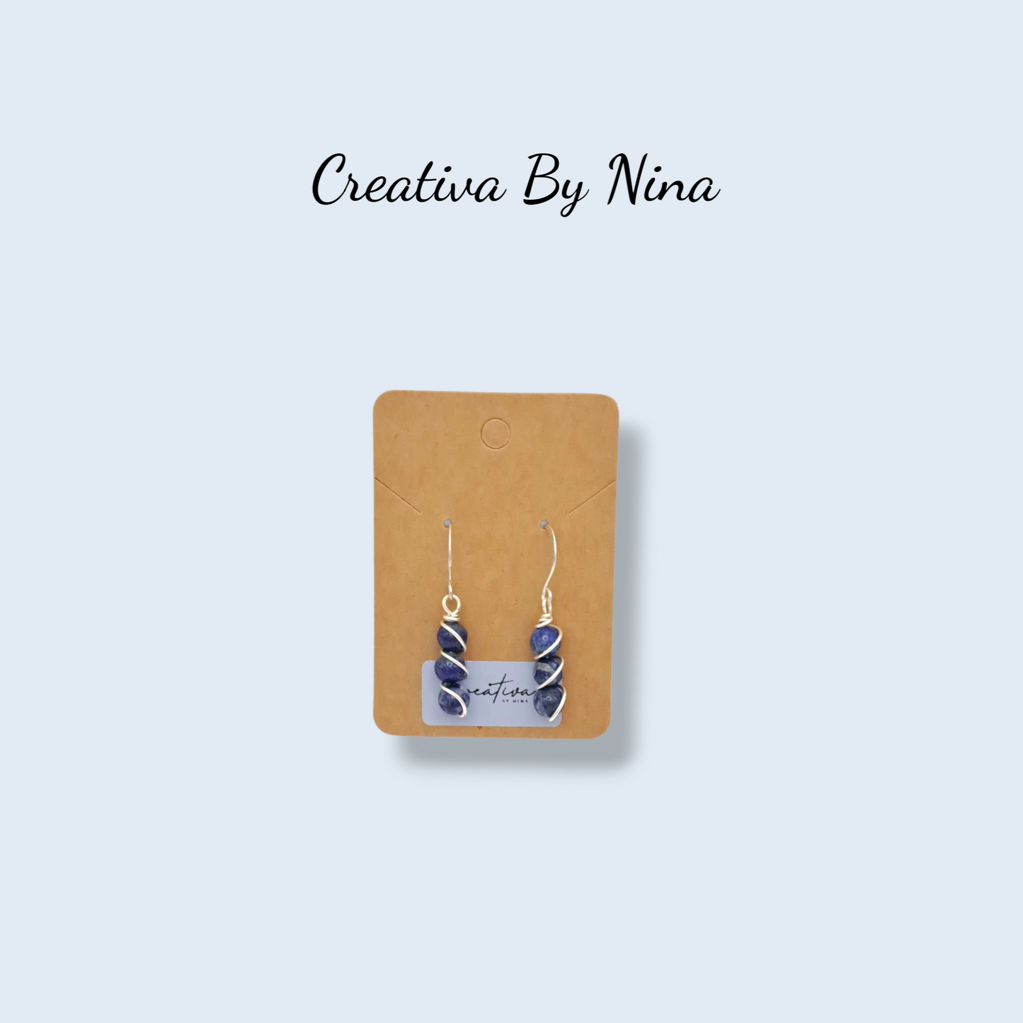 Natural stone and silver plated earrings