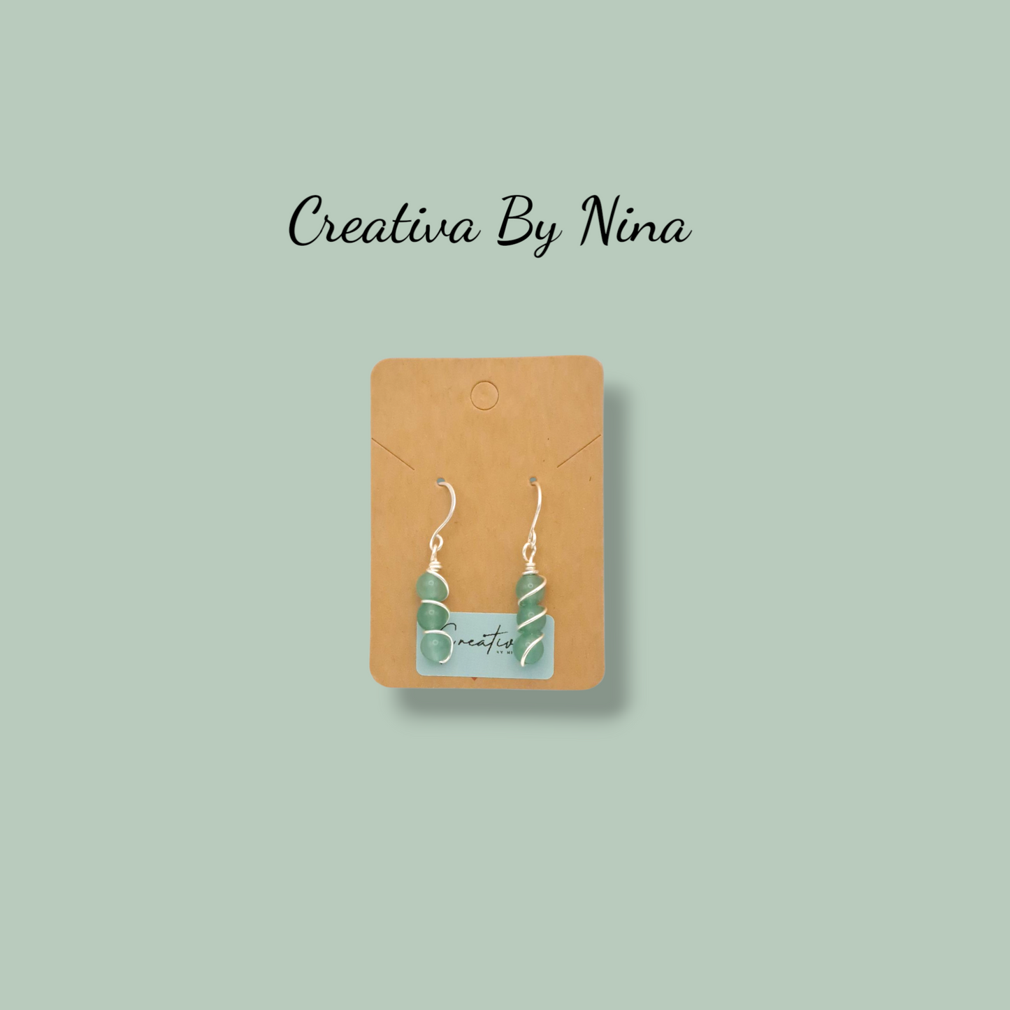 Natural stone and silver plated earrings