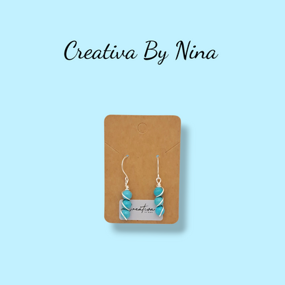 Natural stone and silver plated earrings