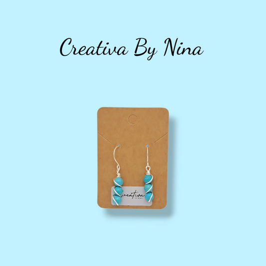 Natural stone and silver plated earrings