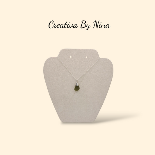 Sea Glass - Green & Sterling Silver Necklace