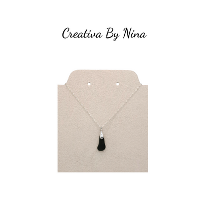 Sea Glass - Green & Sterling Silver Necklace