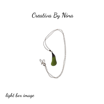 Sea Glass - Green & Sterling Silver Necklace
