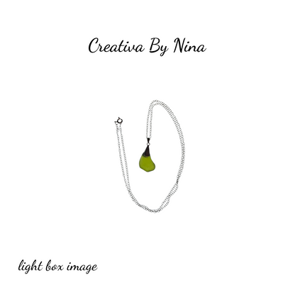 Sea Glass - Green & Sterling Silver Necklace