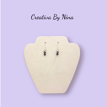 Natural stone and silver plated earrings