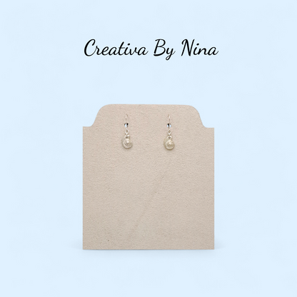 Fine silver sea snail flat spiral shell earrings