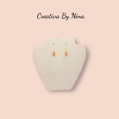 Natural stone and silver plated earrings