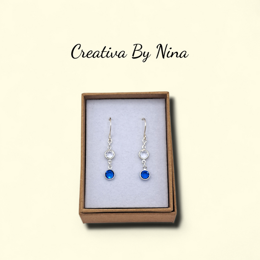 Preciosa gem 2 link drop earings - sapphire