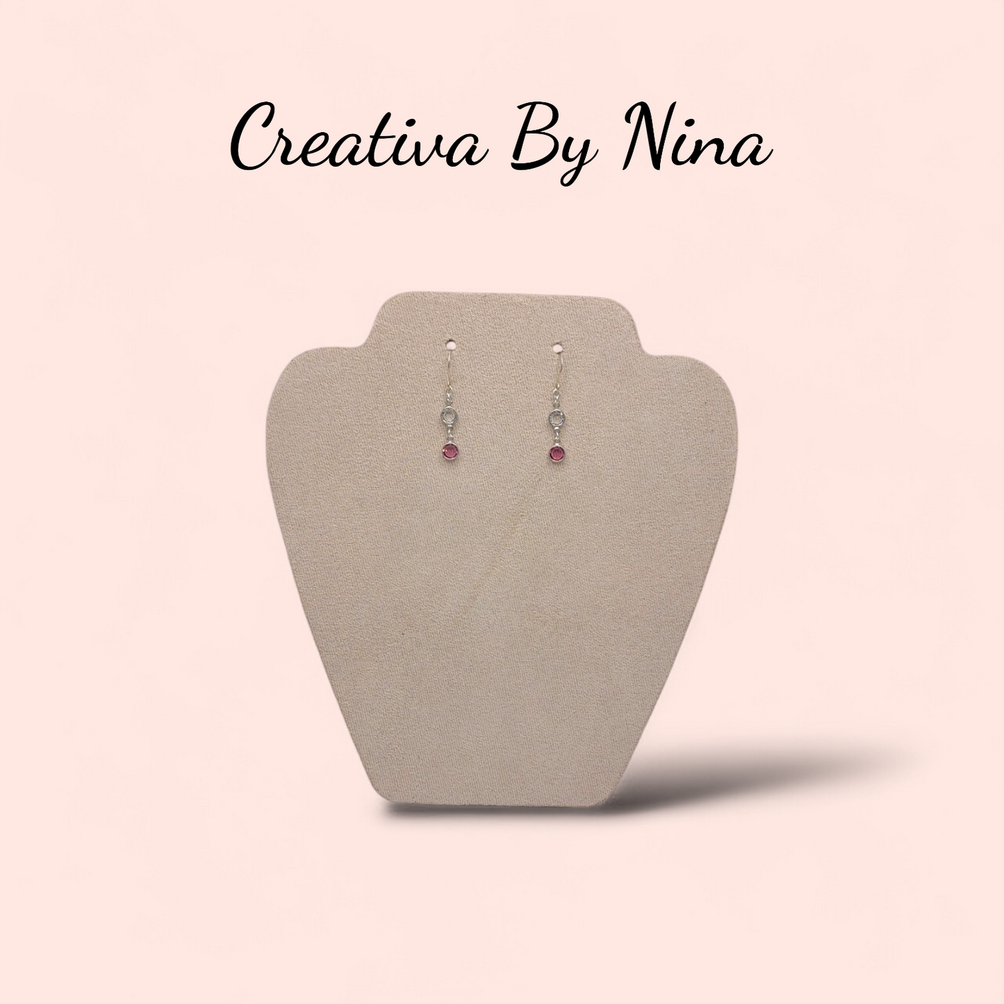 Preciosa gem 2 link drop earings - Rose