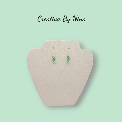 Natural stone and silver plated earrings