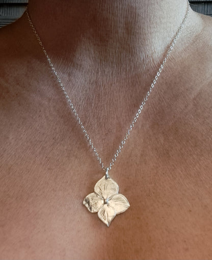 Hydrangea flower necklace