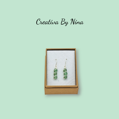 Natural stone and silver plated earrings