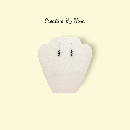 Natural stone and silver plated earrings