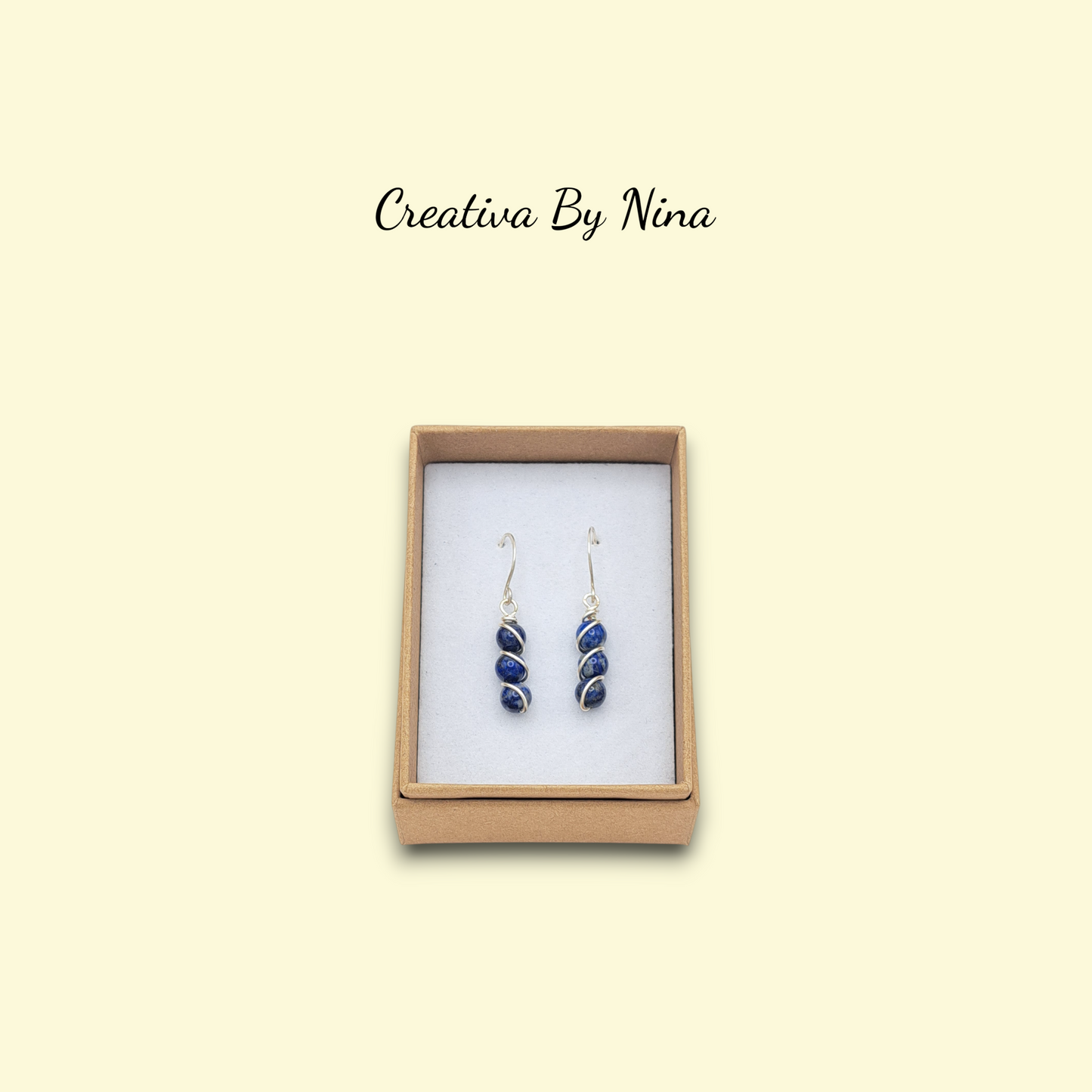 Natural stone and silver plated earrings