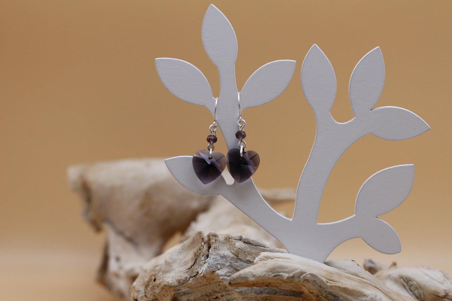 Glass heart earrings