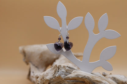Glass heart earrings