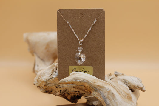 Glass heart necklace