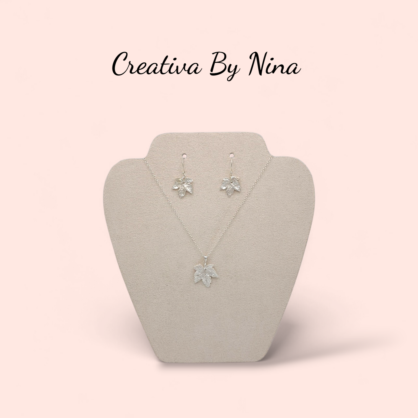 Maple Leaf - medium fine silver necklace