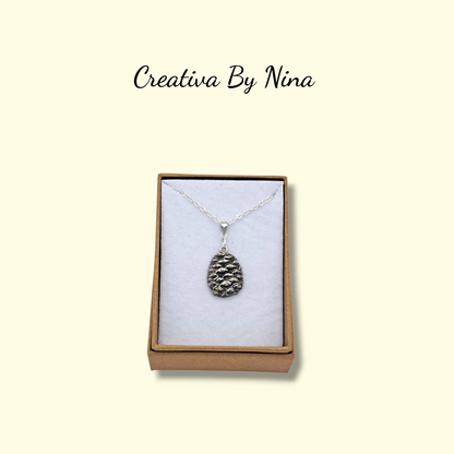 Necklace - fine silver pinecone