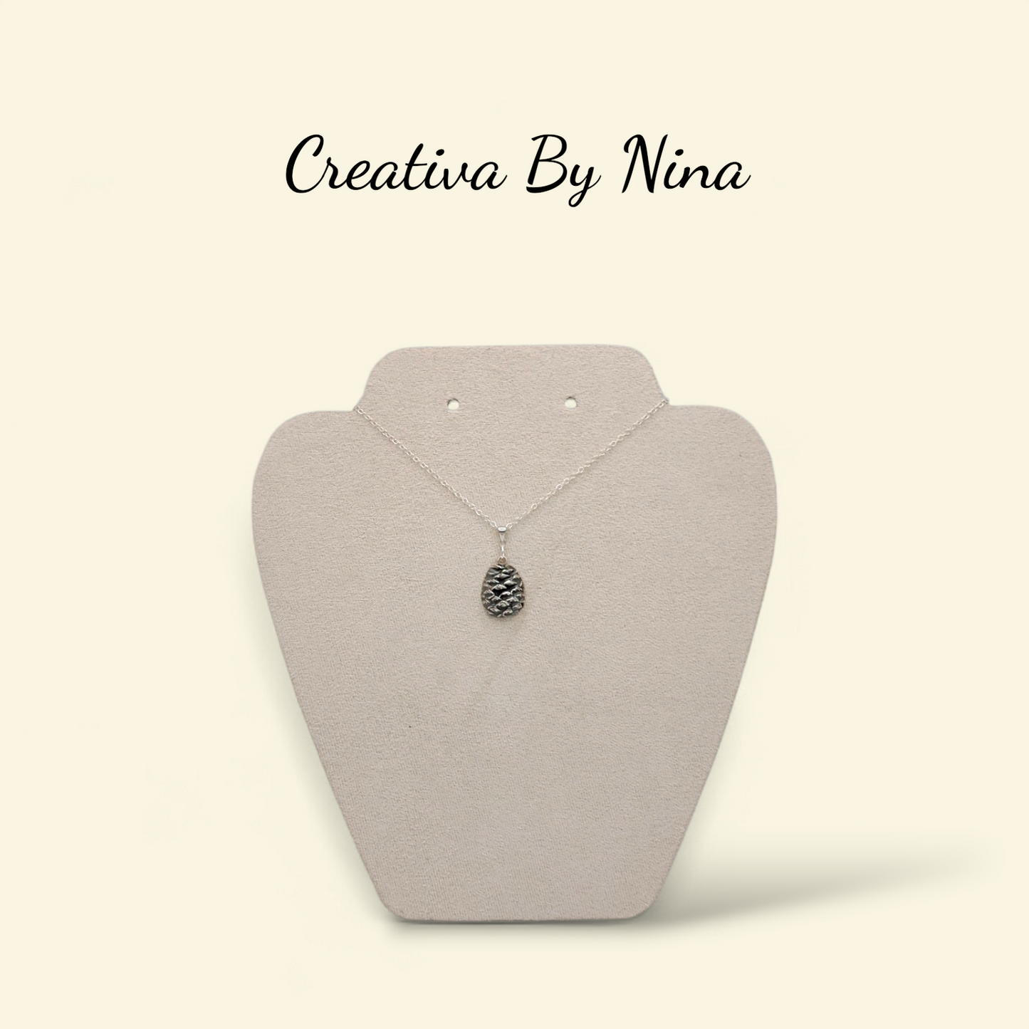 Necklace - fine silver pinecone