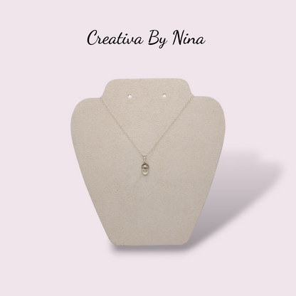 Fine silver acorn half necklace