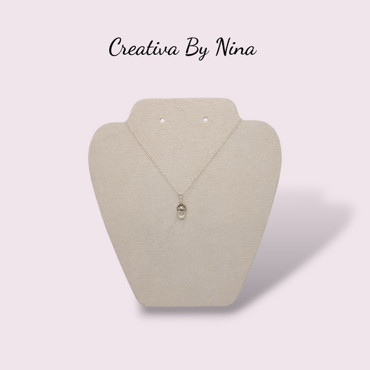 Fine silver acorn half necklace