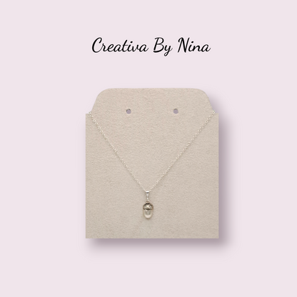 Fine silver acorn half necklace