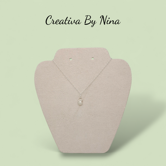 Fine silver sea snail flat spiral style necklace