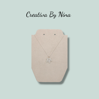 Maple Leaf - medium fine silver necklace