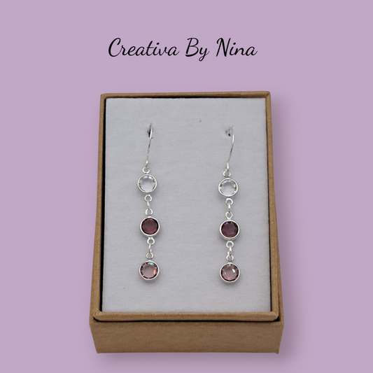 Preciosa gem drop earings - Amethyst Dream