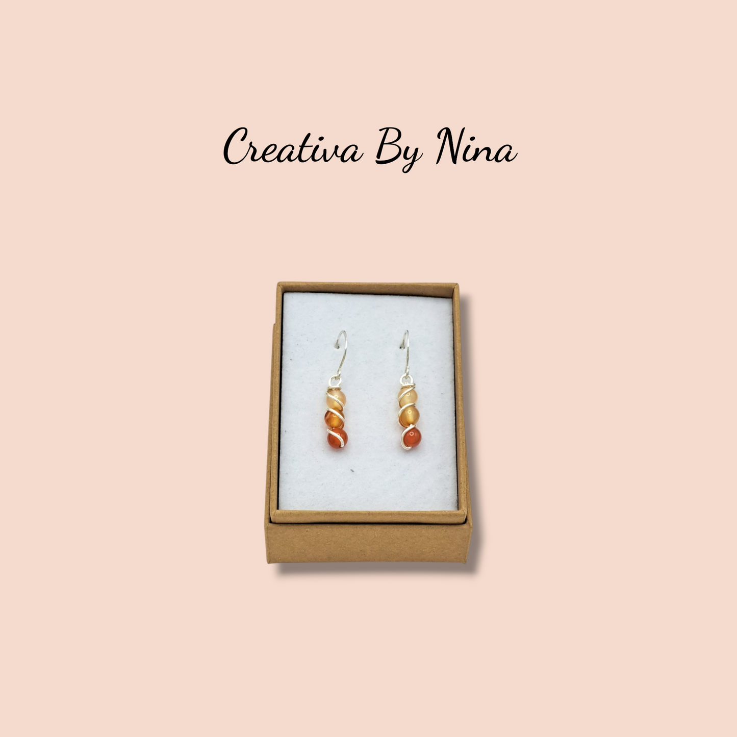 Natural stone and silver plated earrings