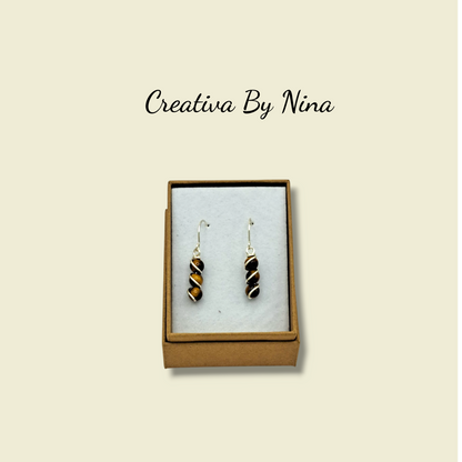 Natural stone and silver plated earrings