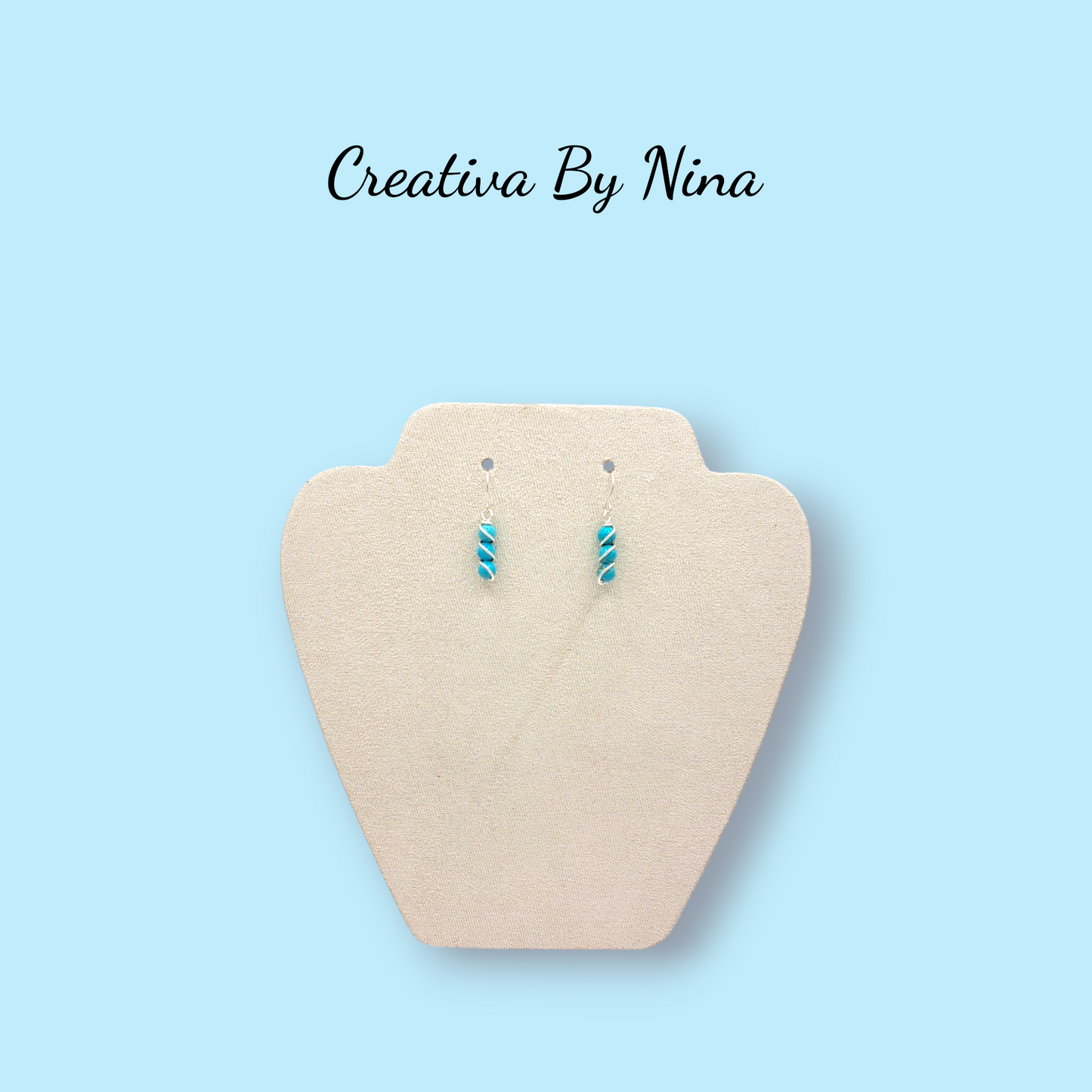 Natural stone and silver plated earrings