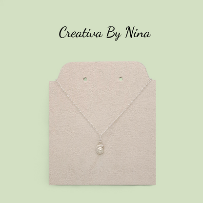 Fine silver sea snail flat spiral style necklace